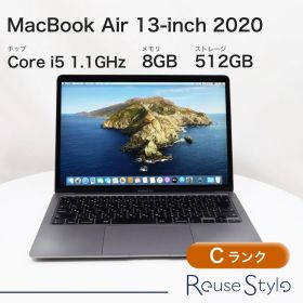 MacBook Air 13インチ 2020 Retina Cランク カラー：スペースグレイ ストレージ：512GB メモリ：8GB macOS Catalina 10.15.7 JISキーボード MVH22J/A
