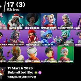 [pc] 17 スキン |ねこ初音ミク |サンタドッグ |LBC '93 ドッグ | ハーレイ・クイン |キャシディ・クイン |レイヴンチーム シド |リラックスしたランナー |3800 VBの