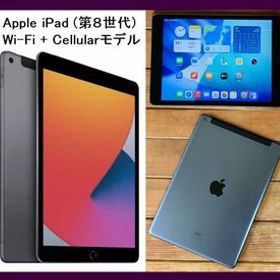 送料無料◎美品 iPad 第8世代 Wi-Fi+Cellularモデル SIMフリー 最新iOS26.1 スペースグレイ iPad 8th MYMH2J/A 作動品 初期化済み