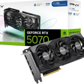 PNY GeFORCE RTX 5070 12GB Overclocked TripleFan グラフィックスボード VCG507012TFXPB1-O VD9083