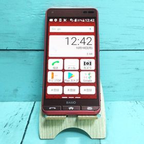 au BASIO3 KYV43 レッド 本体 白ロム SIMロック解除済み SIMフリー 969752