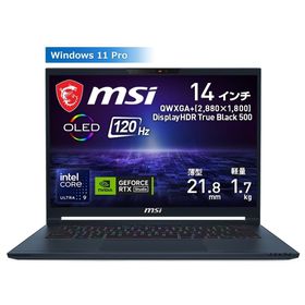 ノートPC MSI Stealth 14 AI Studio A1V [CPU：Core Ultra 9 185H/メモリ：32GB/GPU：GeForce RTX 4070/SSD：2TB] (スターブルー) Windows11ハード