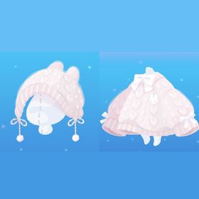 【最安値】うさ耳もこもこニット帽子、子うさぎ刺繍のニット2点セット | ポケコロのアイテム、RMTの販売・買取一覧