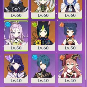 フーリンス+餅＋夜蘭+餅＋ナヒーダ＋雷電将軍 序盤のみ進行アカウント | 原神のアカウントデータ、RMTの販売・買取一覧