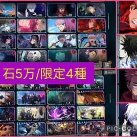 🌈最強初期🌈限定完凸可💎石5万/ガチャP100/限定4種🌈虎杖+領域五条+宿儺+乙骨🌈 | ファンパレ(呪術廻戦ファントムパレード)のアカウントデータ、RMTの販売・買取一覧
