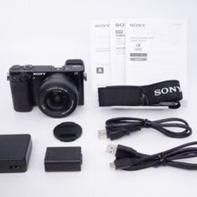 【極上品】ソニー SONY ミラーレス一眼 α6000 パワーズームレンズキット ブラック ILCE-6000L B [D11021A]