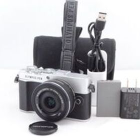 美品★OLYMPUS オリンパス OM SYSTEM PEN E-P7 14-42mm EZレンズキット シルバー 2030万画素 ミラーレス一眼カメラ R4871
