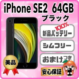 397美品【電池新品 100％表示】iPhone SE2 64GB ブラック