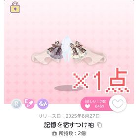 R 記憶を宿すつけ袖 1点 | ポケコロツイン(ポケツイ)のアカウントデータ、RMTの販売・買取一覧