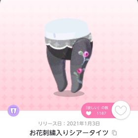 お花刺繍入りシアータイツ | ポケコロツイン(ポケツイ)のアイテム、RMTの販売・買取一覧