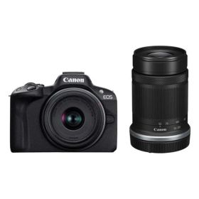 【中古】Canon ミラーレス一眼カメラ EOS R50 ダブルズームキット(RF-S18-45+RF-S55-210) ブラック/APS-C/約375g EOSR50BK-WZK