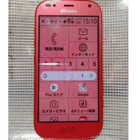 エヌティティドコモ(NTTdocomo)のdocomo F-42A らくらくホン レッド 赤 らくらくスマートフォン(スマートフォン本体)