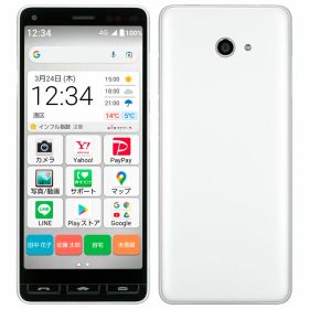 【中古】Aランク【目立った傷や汚れなし】 SIMフリー A201KC KYOCERA かんたんスマホ2+ ホワイト 利用制限▲(赤ロム永久保証) 送料無料