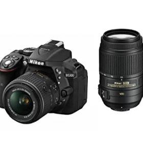 【中古】 Nikon ニコン デジタル一眼レフカメラ D5300 ダブルズームキット ブラック 2400万画素 3.2型液晶 D5300WZBK