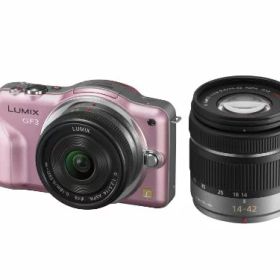 【中古】「非常に良い（無料延長保証）」パナソニック ミラーレス一眼カメラ LUMIX GF3 ダブルレンズキット フェアリーピンク DMC-GF3W-P