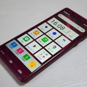 A001SH SHARP シンプルスマホ5 ワインレッド バージョン10