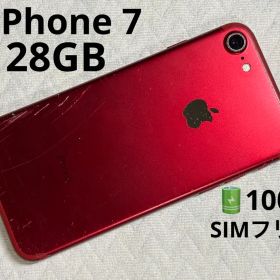 Apple iPhone 7 128GB RED SIMフリー バッテリー100