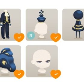 アイテム8点 シンメトリーな黒のキングヘア1点＋黒のキングアイ1点＋他6点 | リヴリーアイランドのアイテム、RMTの販売・買取一覧