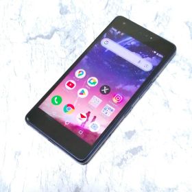 防塵防水、撥水加工スマホ ネイビー Android9 SIMフリー