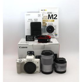 Canon ミラーレス一眼カメラ EOS Kiss M2 ダブルズームキット ホワイト KISSM2WH-WZK