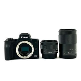 キヤノン Canon EOS Kiss M2 ダブルズームキット ブラック デジタル ミラーレス 一眼カメラ 中古