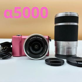 ★美品★ SONY α5000 一眼レフカメラ ダブルレンズ ピンク ソニー
