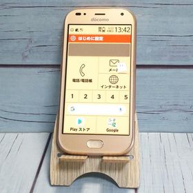docomo F-01L 富士通 ゴールド らくらくスマートフォン me 本体 白ロム SIMロック解除済み SIMフリー B907819