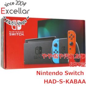 [bn:7] 任天堂 Nintendo Switch バッテリー拡張モデル HAD-S-KABAA ネオンブルー・ネオンレッド 背面スタンドなし・本体・液晶画面いたみ 元箱あり