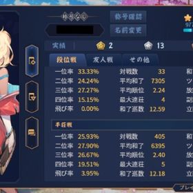 四麻 雀豪★2 藤本キララ 琳琅 | 雀魂 じゃんたまのアカウントデータ、RMTの販売・買取一覧