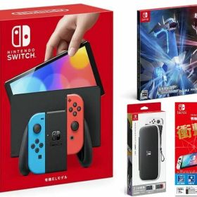 【無料ラッピング対応】Nintendo Switch(有機ELモデル) Joy-Con(L)/(R) ネオン+ 『ポケットモンスター 』（ソフト）+ キャリングケース+保護フィルム任天堂スイッチ 本体クリスマスクリスマスラッピングお誕生日
