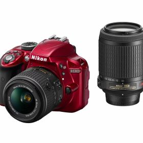 【中古】【非常に良い】Nikon デジタル一眼レフカメラ D3300 ダブルズームキット レッド D3300WZRD