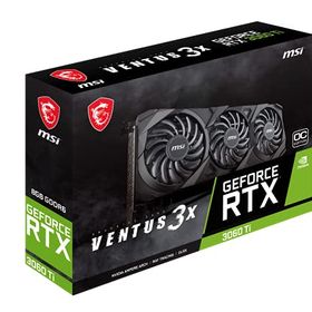 MSI Gaming GeForce RTX 3060 Ti LHR 8GB GDRR6 256-Bit HDMI/DP トルクスファン 3アンペアアーキテクチャOC グラフィックスカード (RTX 3060 Ti Ventus 3X 8G OC LHR)