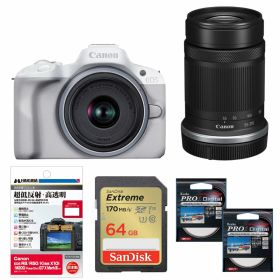 [新品]【お買い得セット】Canon キヤノン EOS R50 ダブルズームキット ホワイト※初心者におすすめ!!※（キャンペーン対象商品）
