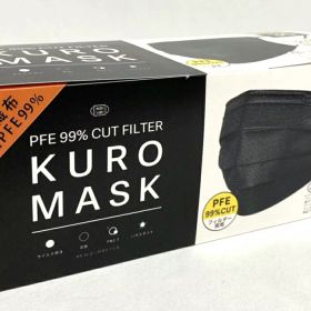 富士 不織布 黒マスク 30枚入 PFE 99% カット フィルター KURO MASK 大人用サイズ（使い捨て不織布マスク）（4944109314483）