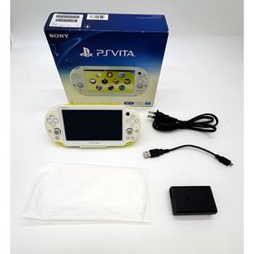 プレイステーションヴィータ(PlayStation Vita)のPlayStation Vita ライムグリーン ホワイト (2000【極美品(家庭用ゲーム機本体)