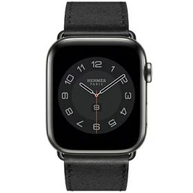 Apple Apple Watch Hermes Series6 44mm GPS+Cellularモデル MG3A3J/A A2376【スペースブラックステンレススチールケース/ヴォー・スウィフト(黒)シンプルトゥールレザーストラップ】 [中古] 【当社3ヶ月間保