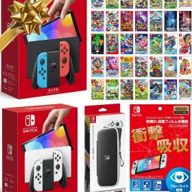 任天堂スイッチ選べる4点セットNintendo Switch(有機ELモデル) Joy-Con(L)/(R) ホワイト ネオン 本体【無料ラッピング対応】クリスマスラッピングクリスマスお誕生日ブラックフライデーお正月福袋