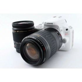【中古】キヤノン Canon EOS Kiss X7 ダブルズームセット ホワイト 美品 ストラップ付き