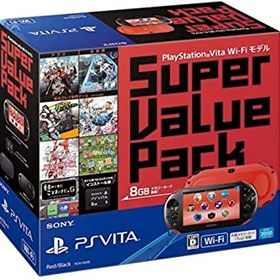 【中古】PlayStation Vita Super Value Pack Wi-Fiモデル レッド/ブラック（メーカー生産終了）
