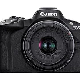 【中古】Canon ミラーレス一眼カメラ EOS R50 標準ズームレンズキット(RF-S18-45) ブラック/APS-C/約375g EOSR50BK-1845ISSTMLK