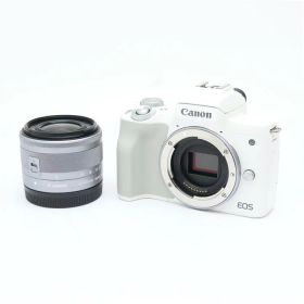 【中古】 《良品》 Canon EOS Kiss M2 EF-M15-45 IS STM レンズキット ホワイト 【前後横カバーユニット部品交換/各部点検済】 [ デジタルカメラ ]