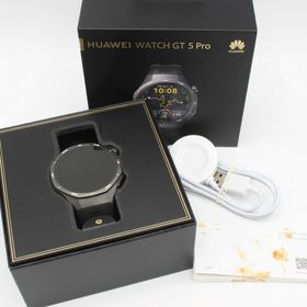 ファーウェイ(HUAWEI)の【美品】HUAWEI WATCH GT 5 PRO 46mm VLI-B29 ブラック スマートウォッチ ファーウェイウォッチ 本体(腕時計(デジタル))
