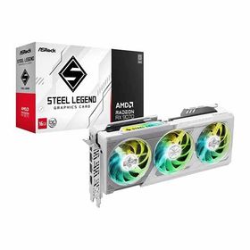 ASRock Radeon RX 9070 Steel Legend 16G OC ホワイトのトリプルファンクーラー装備 OC仕様のグラフィックボード｜RX9070 SL 16GO