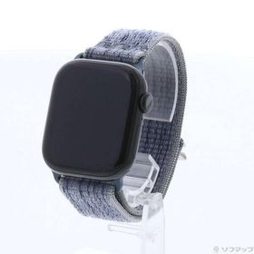 〔中古〕Apple(アップル) Apple Watch Series 10 GPS 42mm ジェットブラックアルミニウムケース グレー／ブルーNikeスポーツループ〔262-ud〕