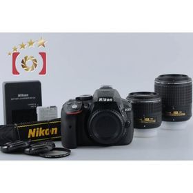 【中古】Nikon ニコン D5300 ダブルズームキット2 ブラック シャッター回数僅少