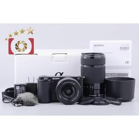 【中古】SONY ソニー α VLOGCAM ZV-E10Y ダブルズームキット ブラック シャッター回数僅少 元箱付き