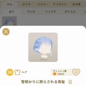 リヴリーアイランド 雪明かりに照らされる青髪 | リヴリーアイランドのアイテム、RMTの販売・買取一覧