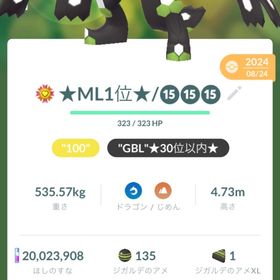 希少ジガルデ100垢‼️＊最終値下げ | ポケモンGOのアカウントデータ、RMTの販売・買取一覧