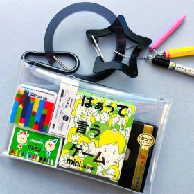 ガチャ詰めポーチ はぁって言うゲームmini演技編と文房具/the文具 黒 筆箱