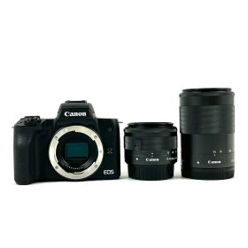 キヤノン Canon EOS Kiss M2 ダブルズームキット ブラック デジタル ミラーレス 一眼カメラ 【中古】
